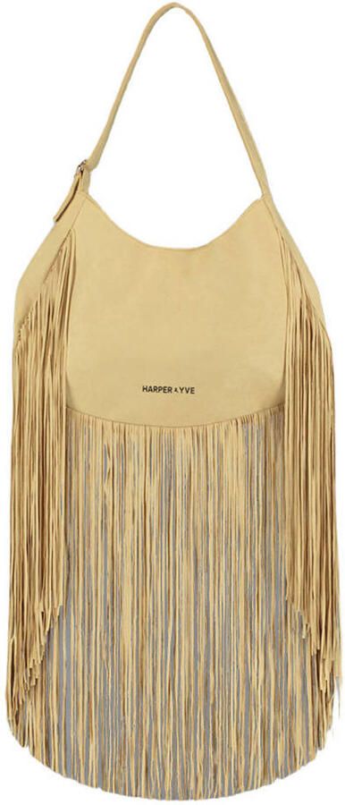 HARPER & YVE schoudertas Yuka met franjes beige