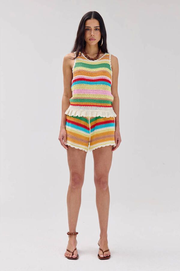 HARPER & YVE straight regular waist gestreepte casual short gehaakt multi - Foto 6