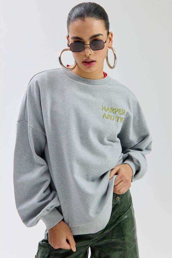 HARPER & YVE sweater met backprint grijs