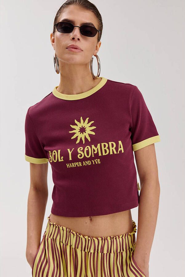 HARPER & YVE T-shirt donkerpaars
