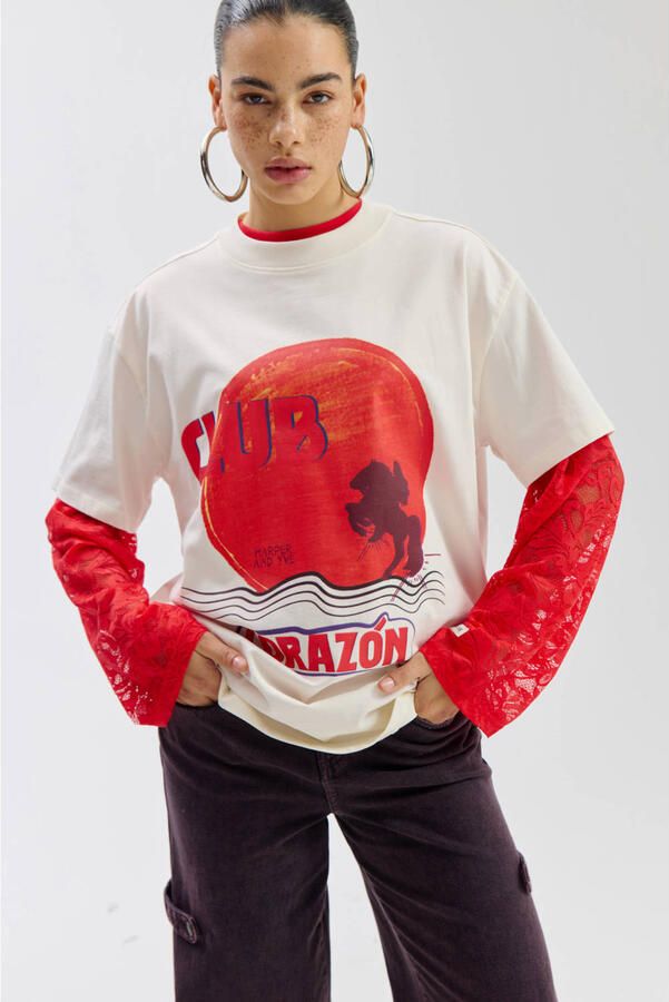 HARPER & YVE Dames Tops & T-shirts Clubcorazon-ss Ecru - Foto 5