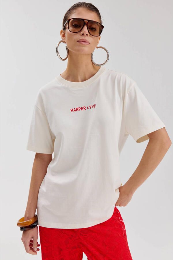 HARPER & YVE Dames Tops & T-shirts Mexicanback-ss Creme - Foto 5