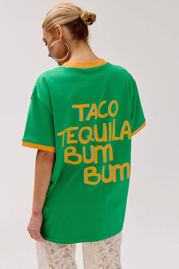 HARPER & YVE T-shirt met backprint groen - Foto 2