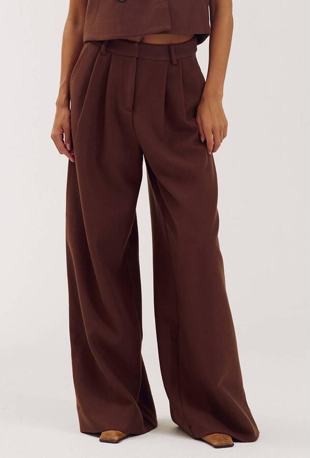 HARPER & YVE wide leg broek bruin