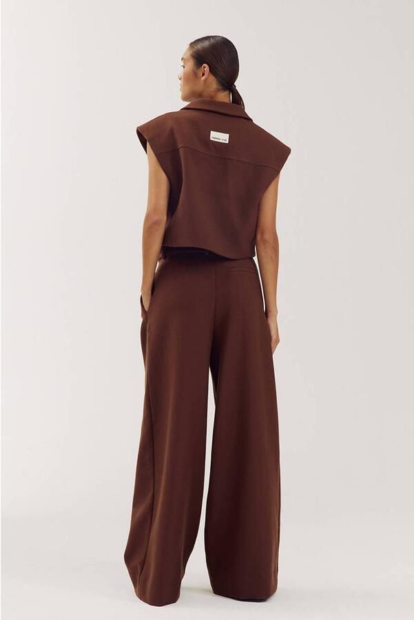 HARPER & YVE wide leg broek bruin - Foto 2