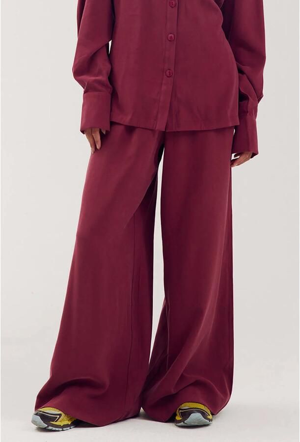 HARPER & YVE wide leg broek wijnrood