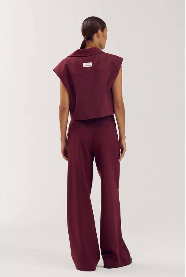 HARPER & YVE wide leg broek wijnrood - Foto 3