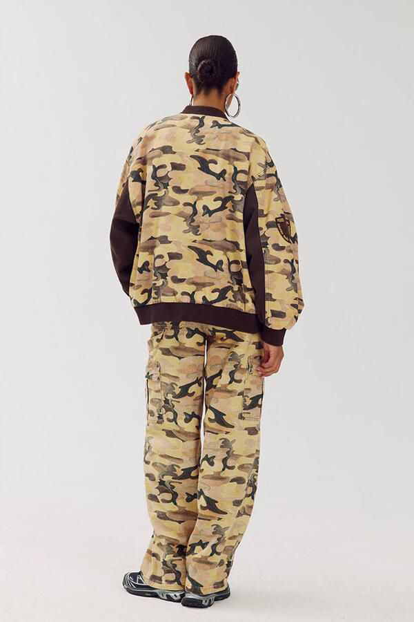 HARPER & YVE wide leg camouflage jeans geel - Foto 3