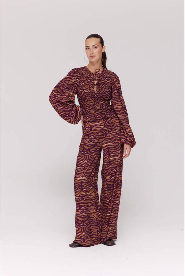 HARPER & YVE wide leg high waist broek bruin - Foto 5