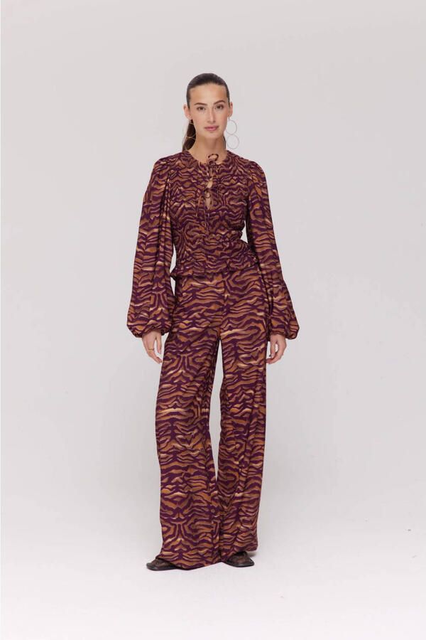 HARPER & YVE wide leg high waist broek bruin - Foto 6