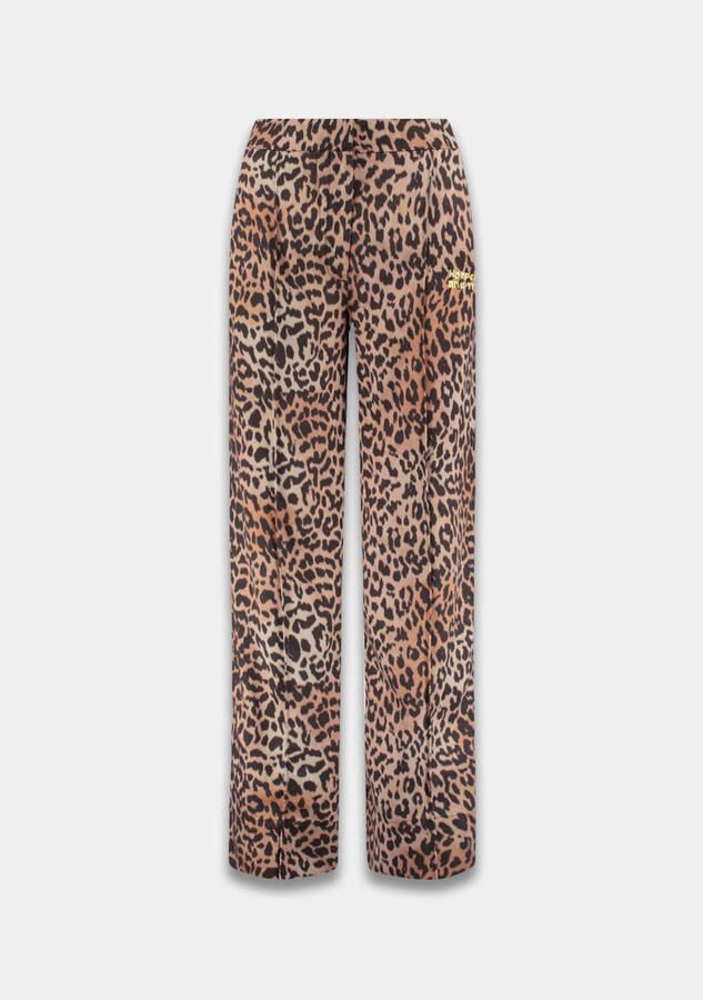HARPER & YVE wide leg high waist broek met dierenprint bruin - Foto 6