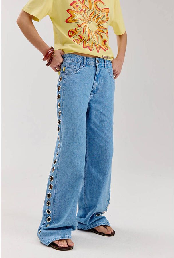 HARPER & YVE wide leg jeans light blue denim