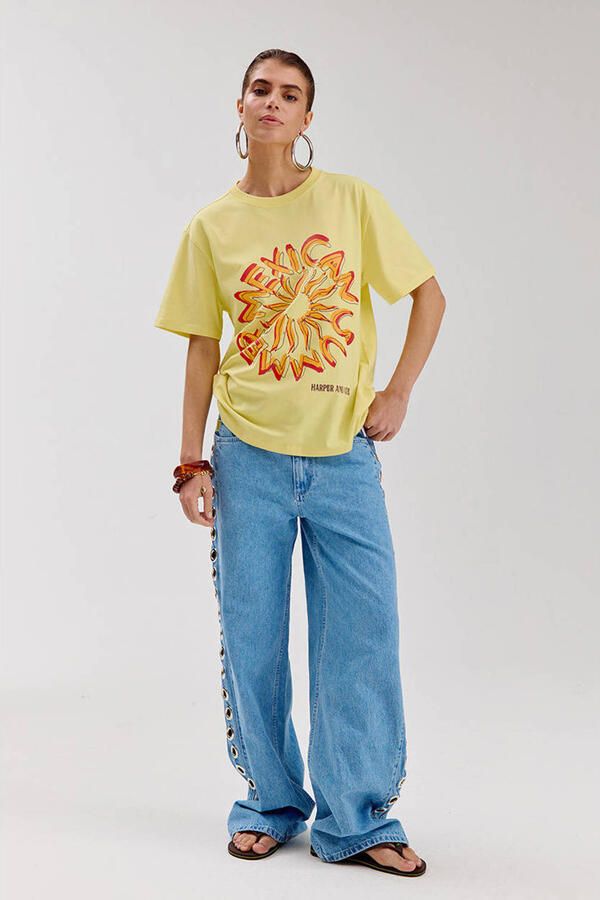 HARPER & YVE wide leg jeans light blue denim - Foto 2