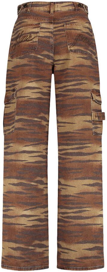 HARPER & YVE wide leg jeans met dierenprint bruin - Foto 3