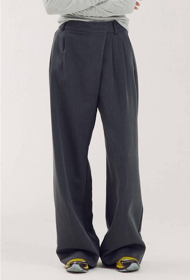 HARPER & YVE wide leg pantalon antraciet