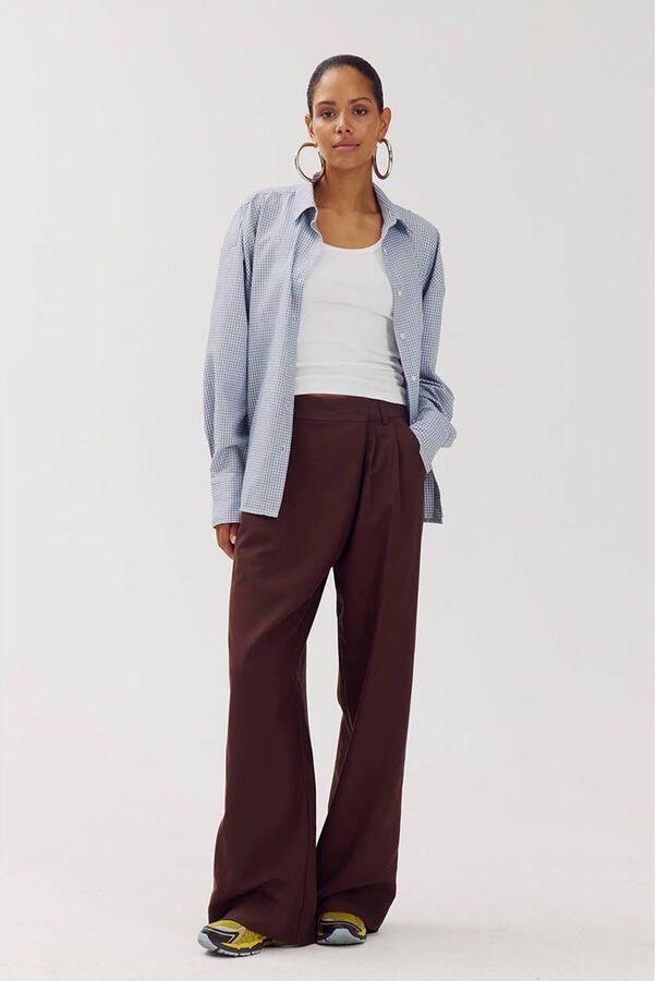 HARPER & YVE wide leg pantalon donkerpaars