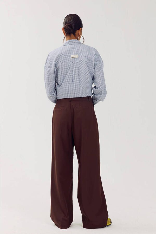 HARPER & YVE wide leg pantalon donkerpaars - Foto 2