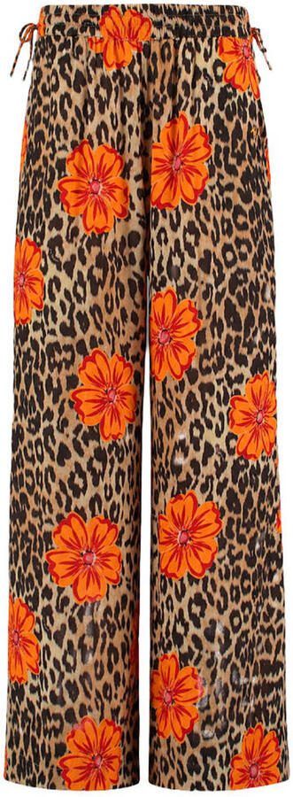 HARPER & YVE wide leg regular waist broek met panterprint multi - Foto 2