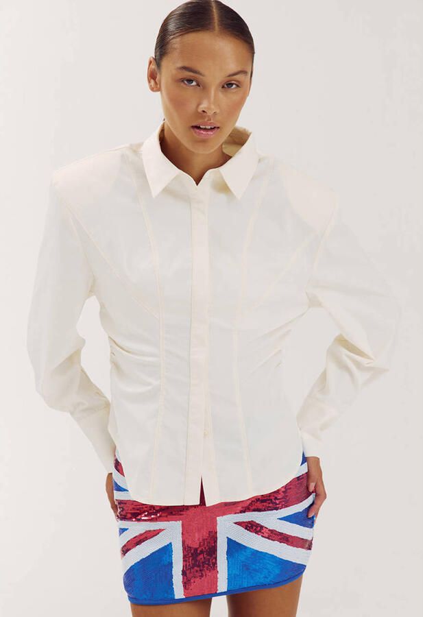 HARPER & YVE x Tessa van Montfoort blouse met plooien ecru