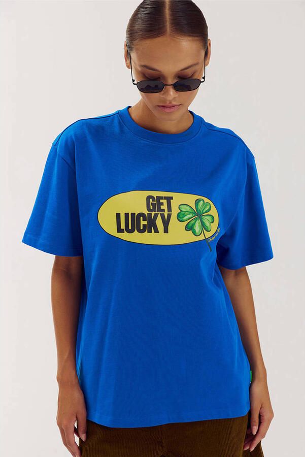 HARPER & YVE x Tessa van Montfoort T-shirt met tekst blauw