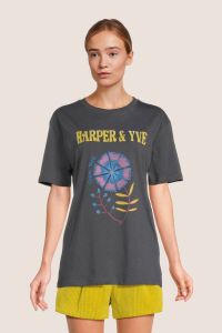 HARPER & YVE T-shirt Dreamworld met printopdruk grijs