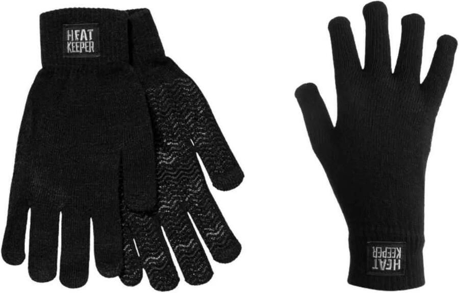 Heatkeeper Gebreide handschoenen Zwart 2-Paar