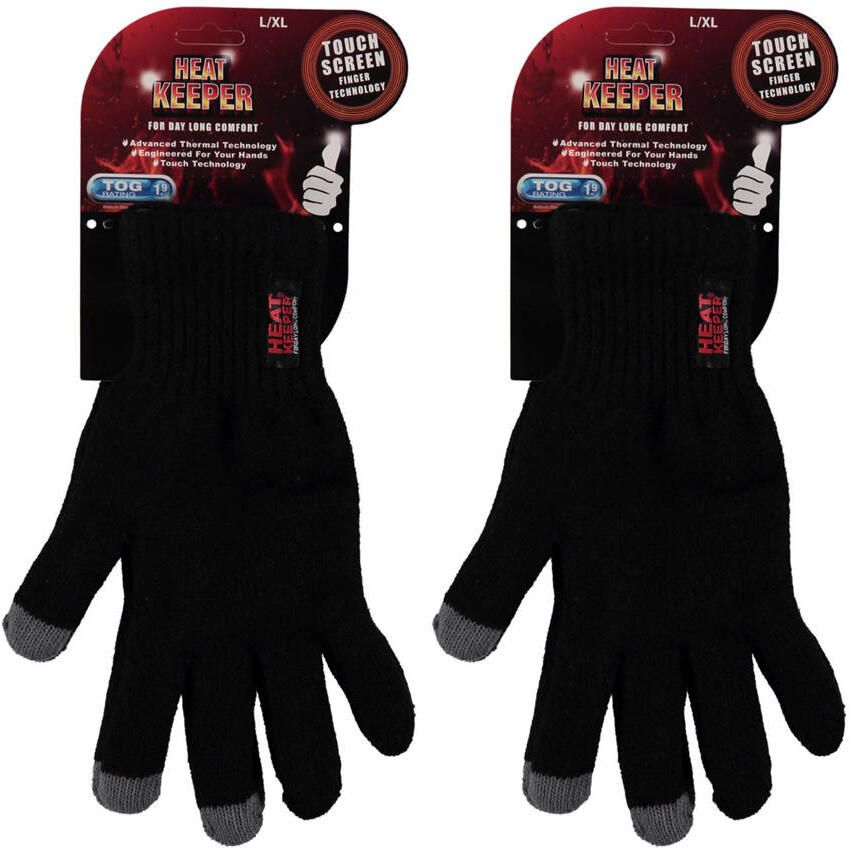 Heatkeeper thermo handschoenen zwart (set van 2)