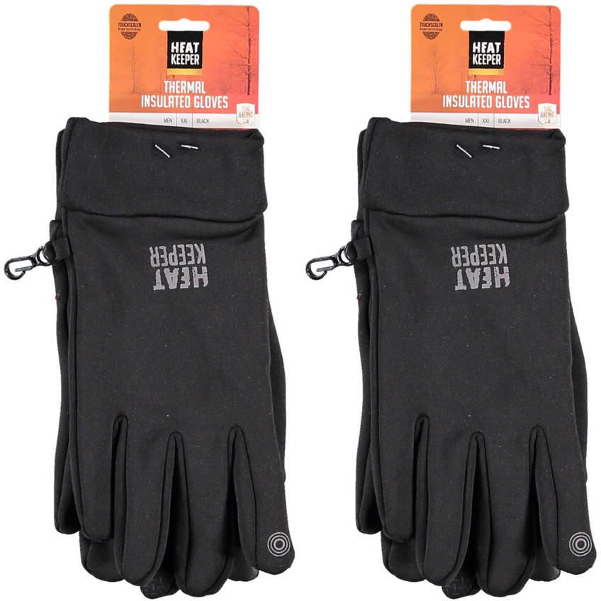 Heatkeeper thermo handschoenen zwart (set van 2)