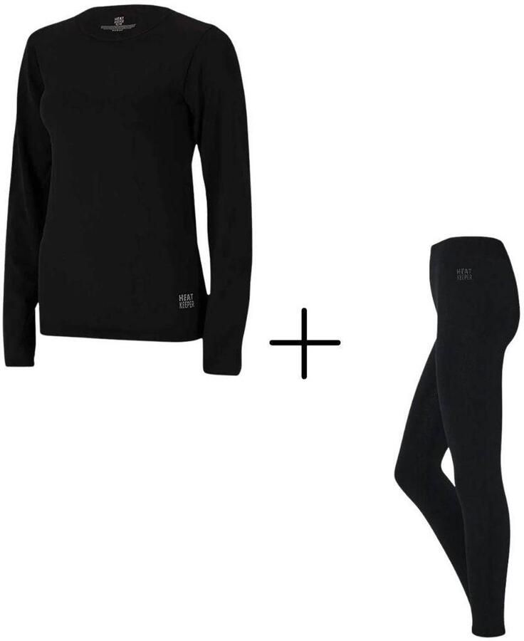Heatkeeper Thermoset Dames Legging en T-shirt Zwart