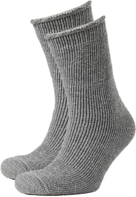 Heatkeeper thermo sokken set van 2 grijs Polyacryl Effen 31-35