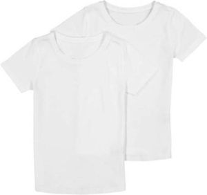 HEMA basic T-shirt set van 2 met biologisch katoen wit