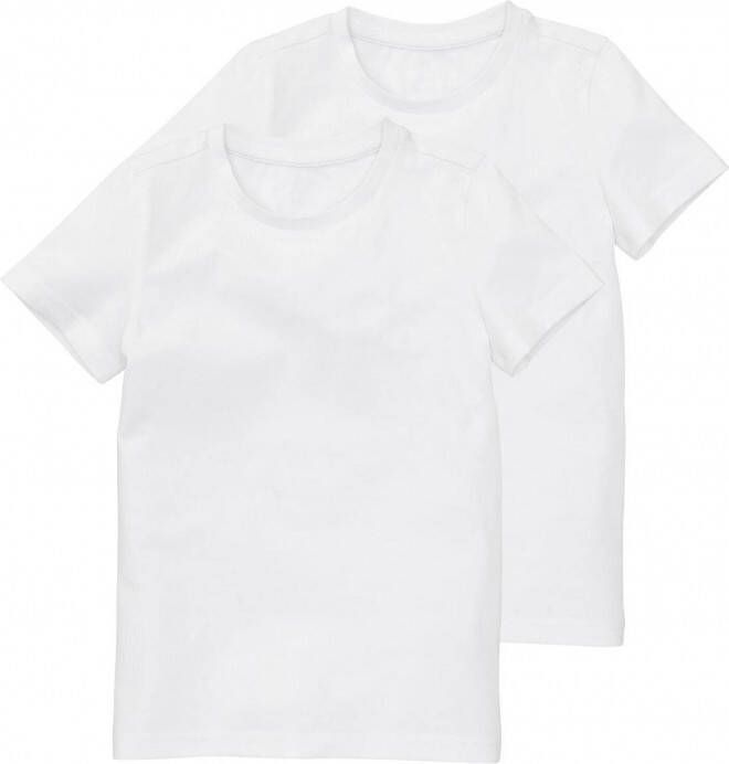 HEMA basic T shirt set van 2 wit