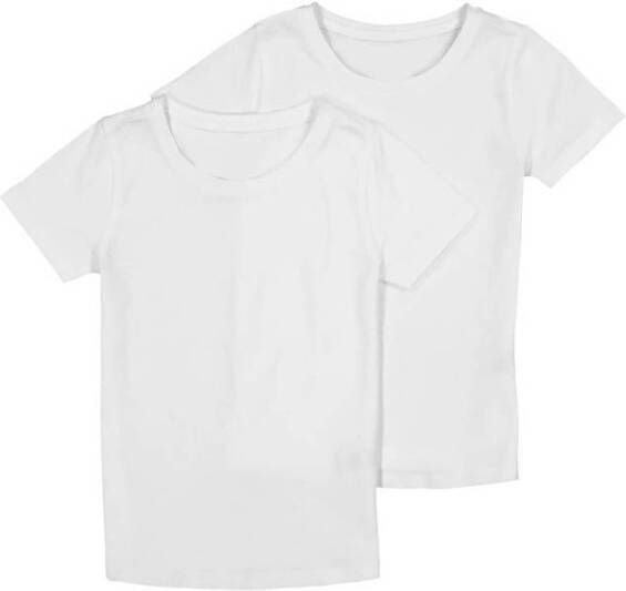 HEMA basic T-shirt set van 2 met biologisch katoen wit