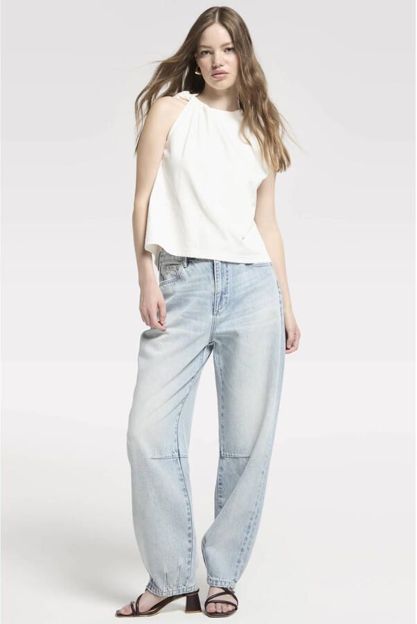 Homage to Denim Amber Balloon Jeans barrel jeans light blue denim