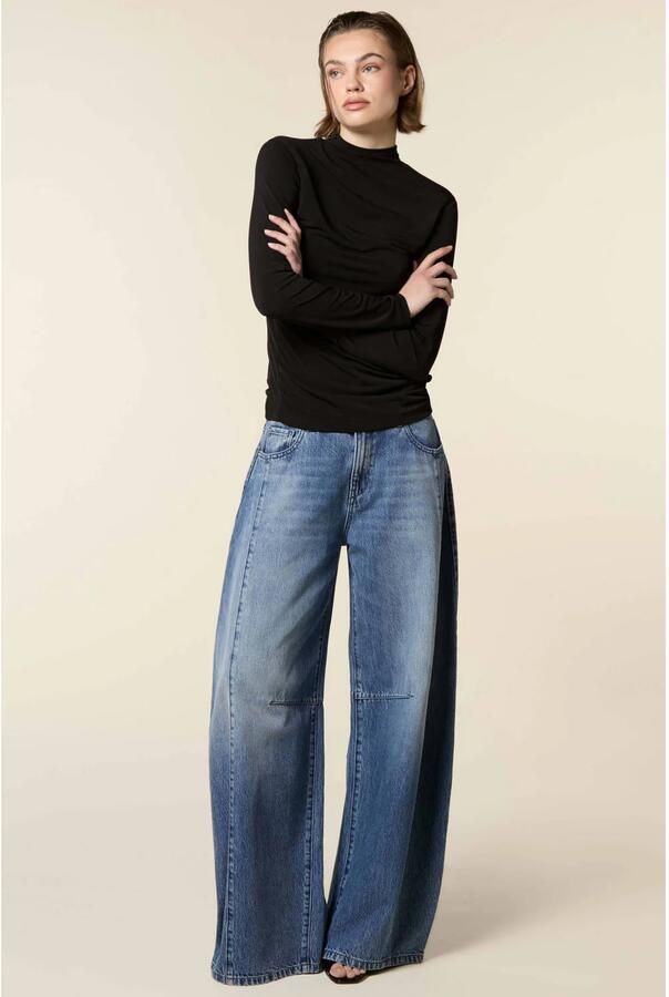 Homage to Denim barrel jeans donkerblauw