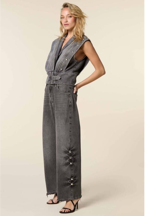 Homage to Denim barrel jeans met studs grijs - Foto 2
