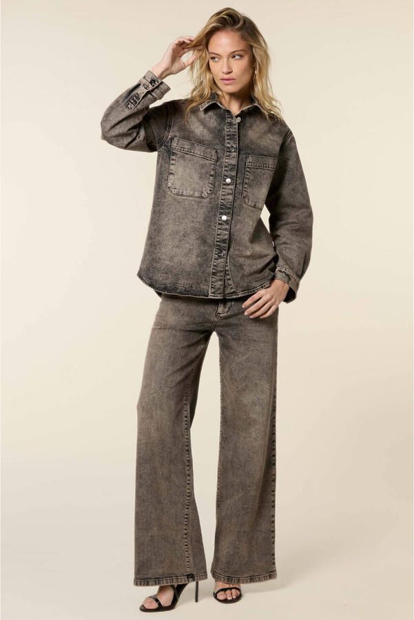 Homage to Denim high waist vintage straight leg jeans grijs - Foto 2