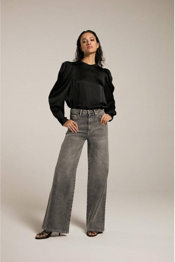 Homage to Denim high waist wide leg jeans grey denim