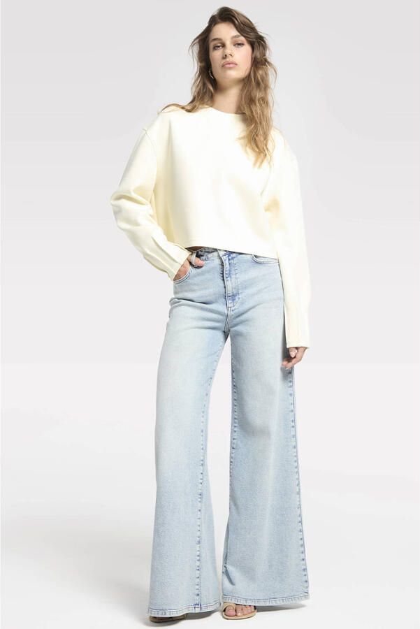Homage to Denim high waist wide leg jeans medium blue denim