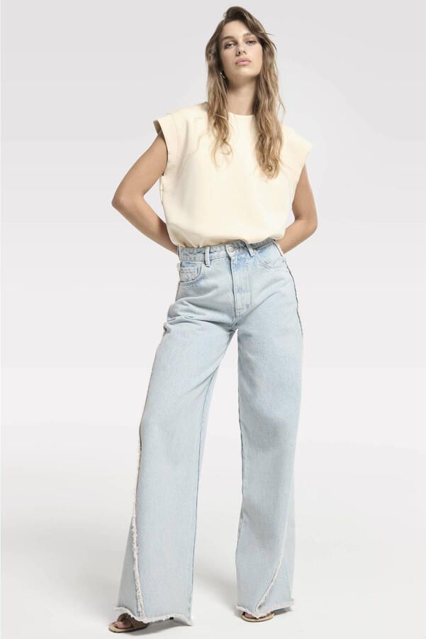Homage to Denim high waist wide leg jeans medium blue denim
