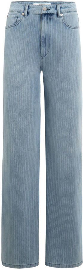Homage to Denim high waist wide leg jeans met krijtstreep medium blue denim - Foto 2