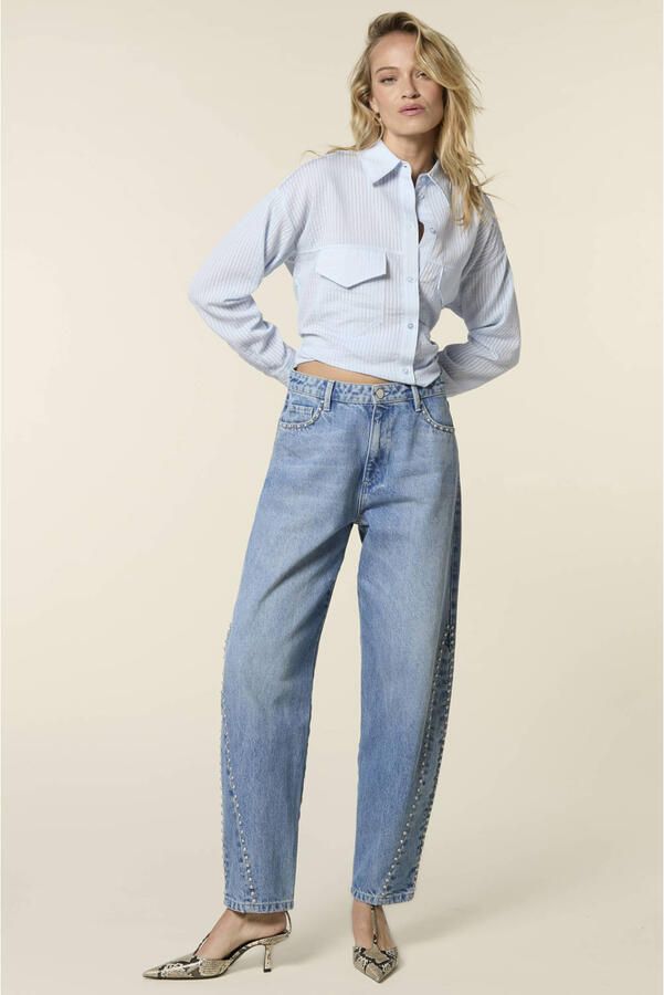 Homage to Denim regular waist barrel jeans mediumblauw
