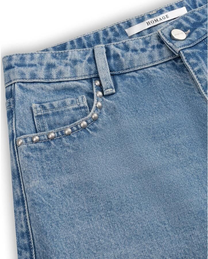 Homage to Denim regular waist barrel jeans mediumblauw - Foto 2