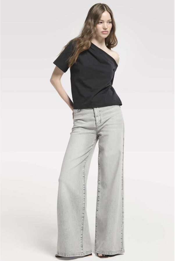 Homage to Denim Rosie Extra Wide Leg Jeans high waist wide leg jeans grey denim