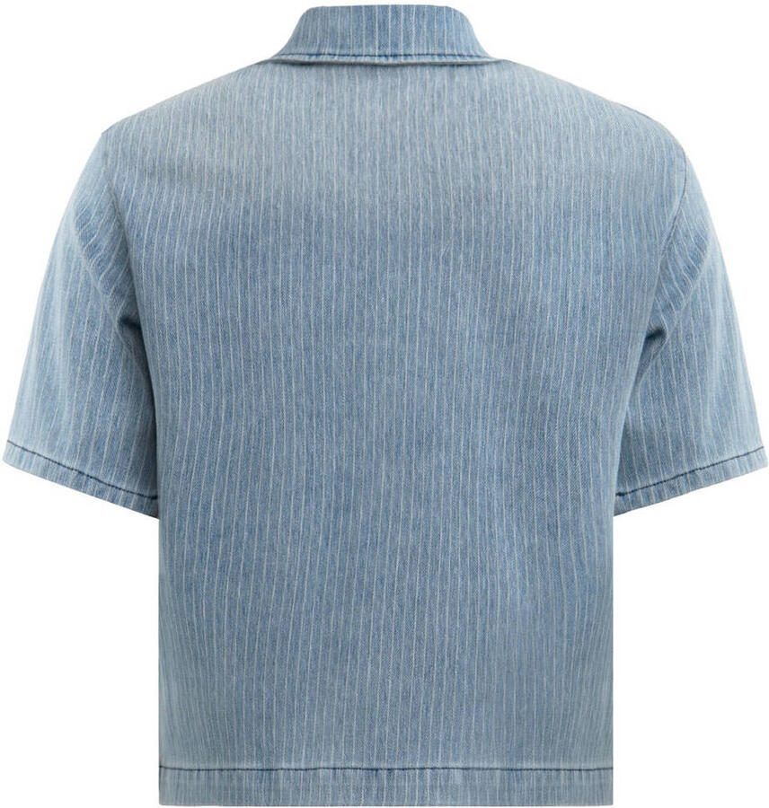 Homage to Denim top met krijtstreep medium blue denim - Foto 2