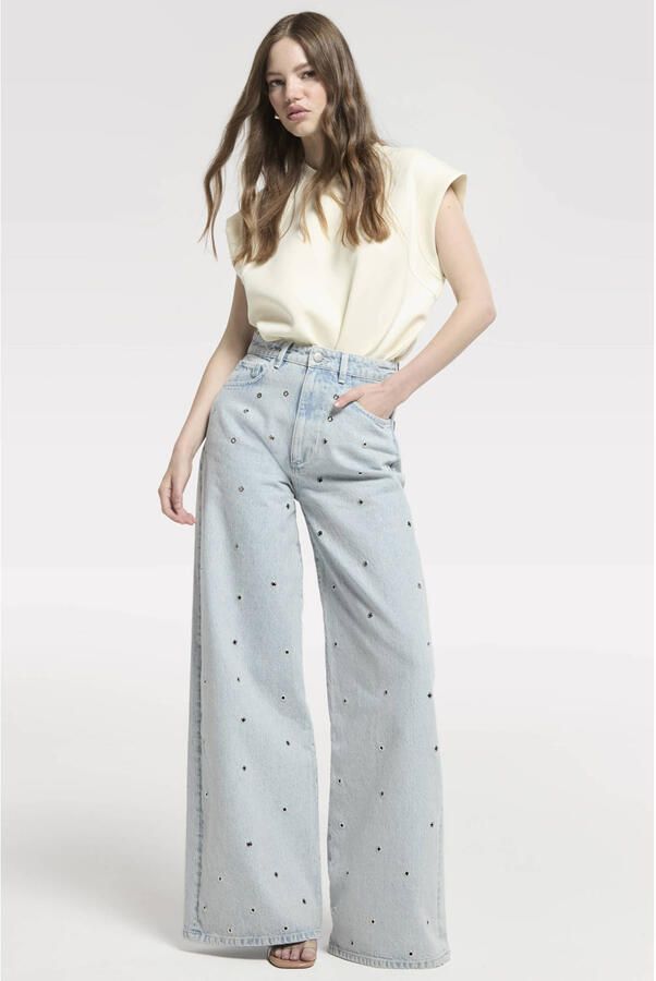 Homage to Denim wide leg jeans light blue denim