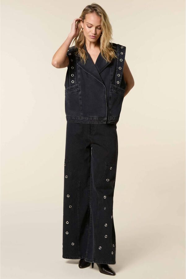 Homage to Denim wide leg jeans zwart - Foto 2