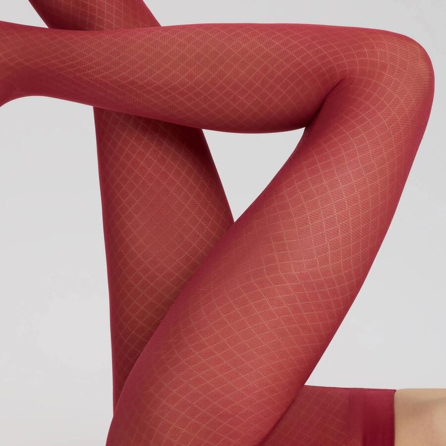 Hudson panty 40 denier Cosy Diamond rood - Foto 3