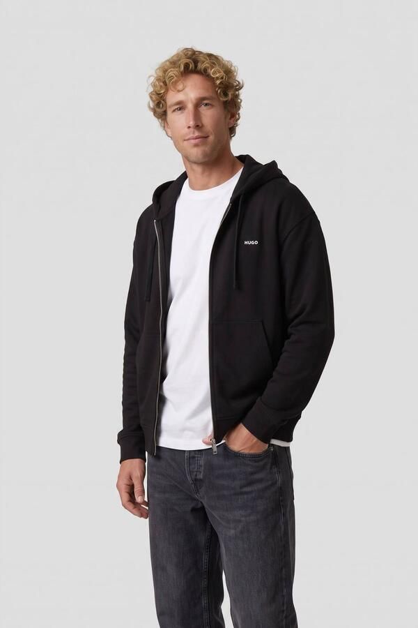 HUGO Relaxed fit sweatjack van puur katoen model 'DAPOZIP'