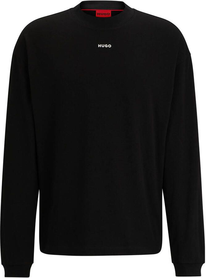 Hugo Boss Relaxed-Fit Logo-Print Longsleeve Black Dames